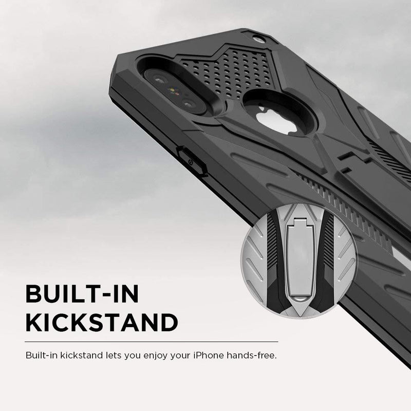 Armor-plated iPhone Case with Foldable Kickstand