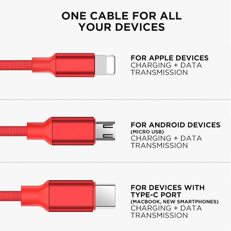 3 en 1 charging cable