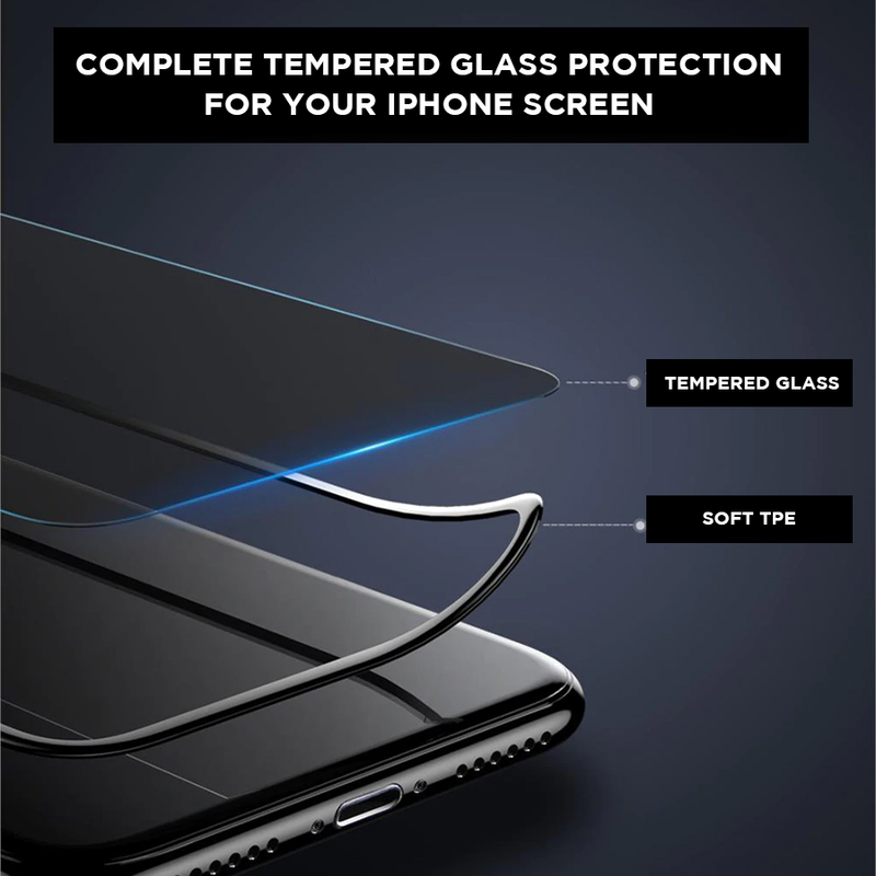 Sleek Black Rimmed Anti-spy Tempered Glass iPhone Screen Protector