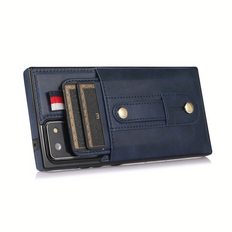 Samsung Galaxy Note case in vintage artificial leather with integrated hand strap
