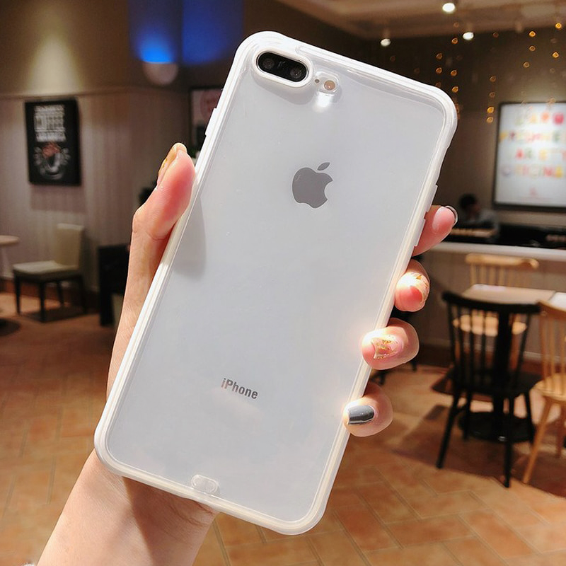 Transparent iPhone Case with Solid Borders