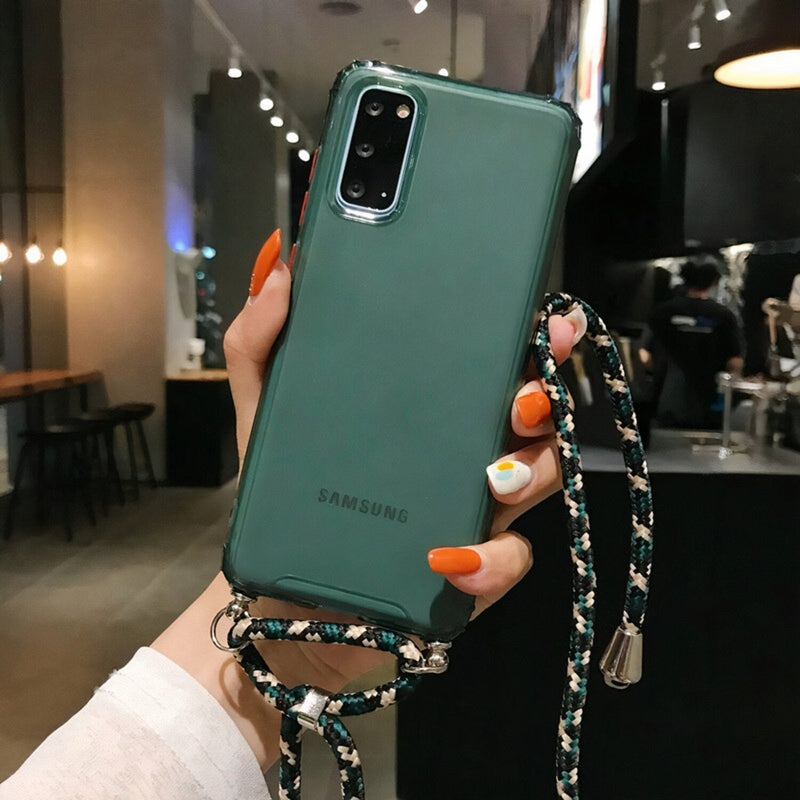 Colored Samsung Galaxy A Case with Braided Lanyard Strap