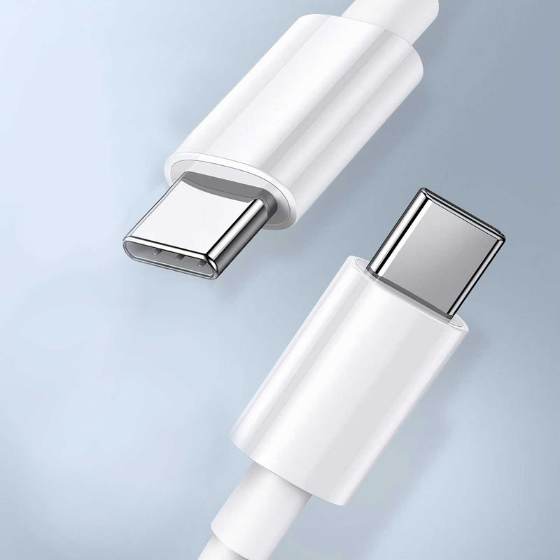 White USB-C to USB-C fast charging cable