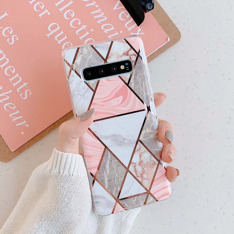 Geometrical pink and gold marble shell for Samsung Galaxy A