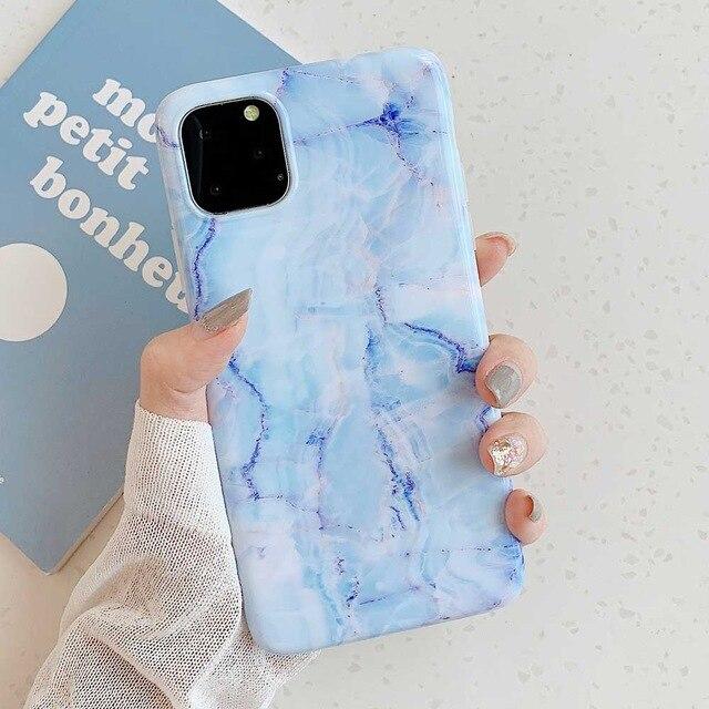 Glossy Marble Flexible Silicone Design iPhone Cover