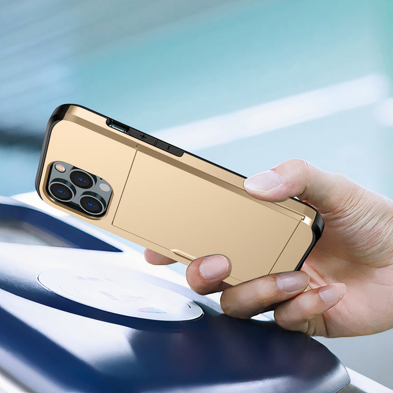 Soft Gold Colored iPhone Case with Secret Credit Card Storage
