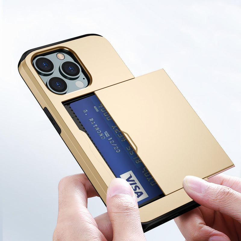 Soft Gold Colored iPhone Case with Secret Credit Card Storage