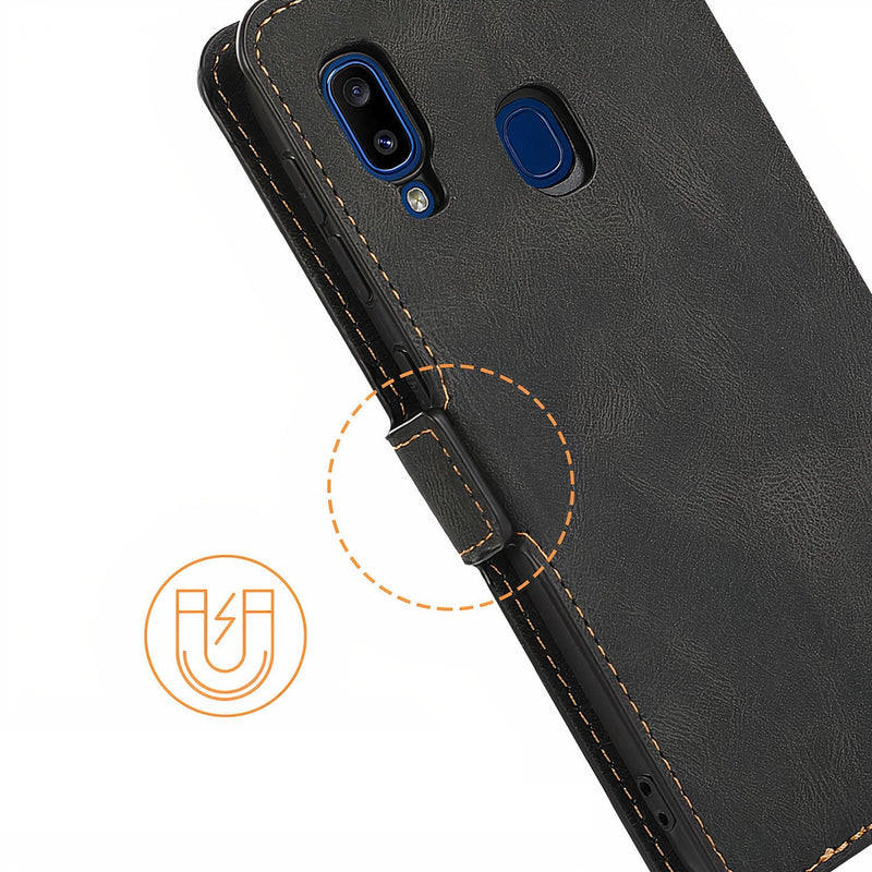 Classic leatherette flip case with card holder for Samsung Galaxy A
