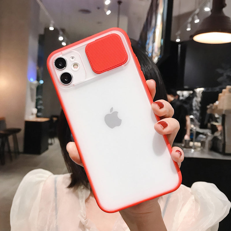 Minimalist case with sliding camera protection for iPhone