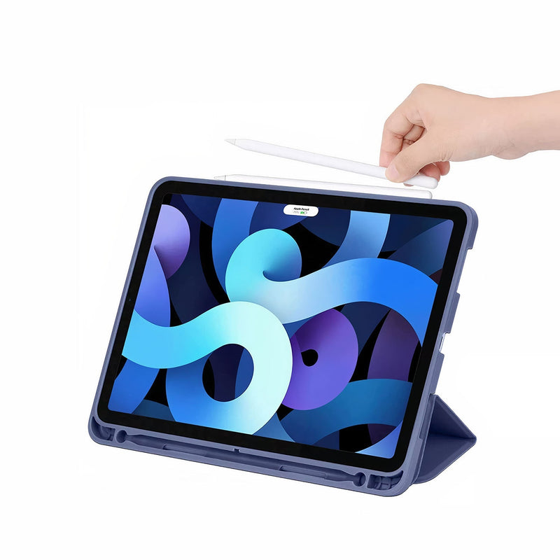 Smart folding case with pen holder and flap for iPad