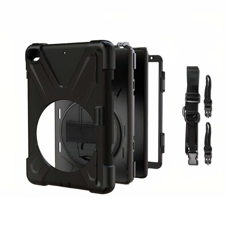 Integral anti-shock case with handle and shoulder strap for iPad