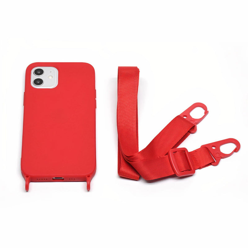 Ultra thin silicone touch iPhone case with carabiner strap