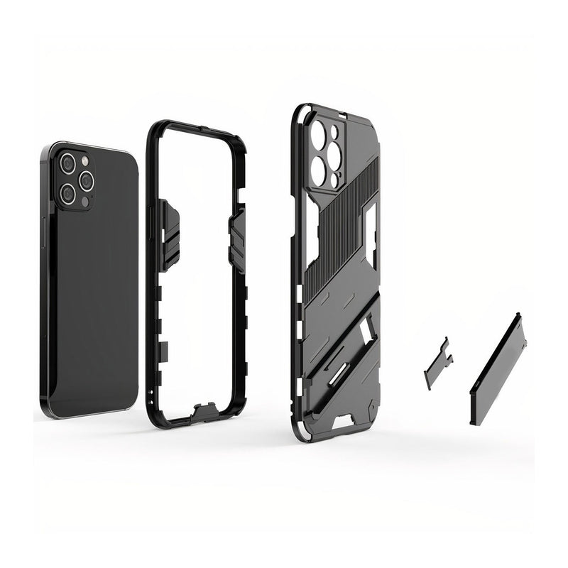 Shockproof armor case for iPhone with integrated kickstand
