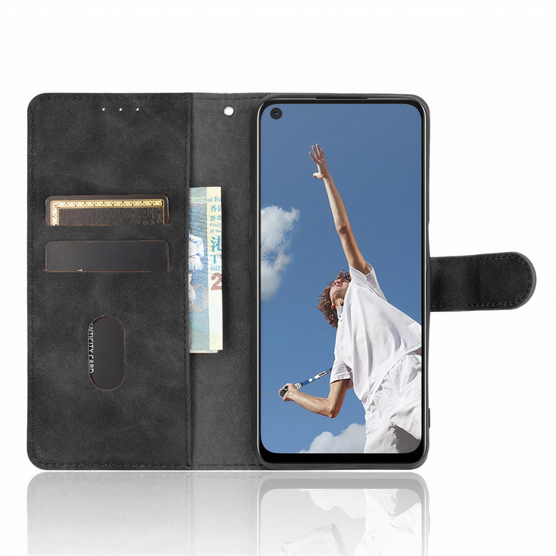 Leatherette flip case with card holder and strap for Oppo A