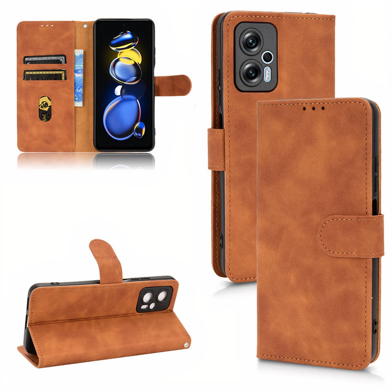 Leatherette flip case with card holder and strap for Xiaomi Mi