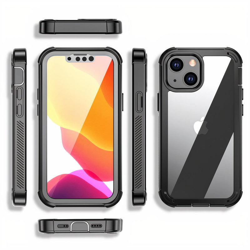 Two-part transparent iPhone case with port protection
