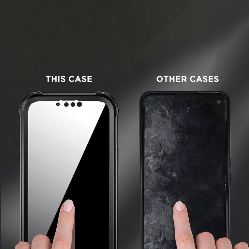 Two-part transparent iPhone case with port protection