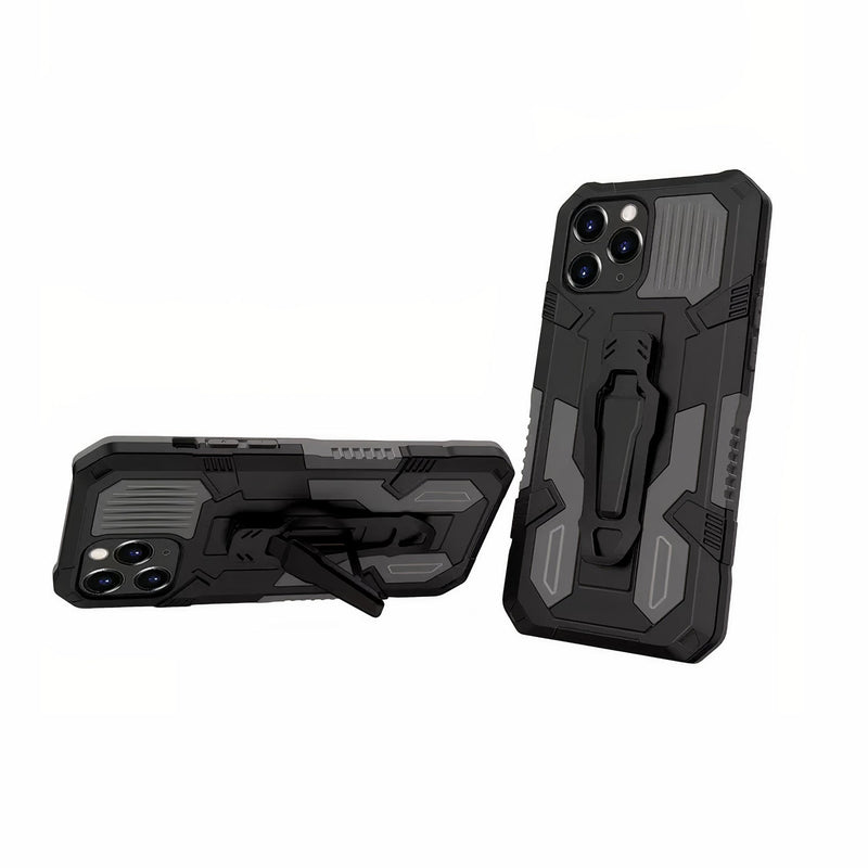 Shockproof iPhone case with clip and 2-in-1 kickstand