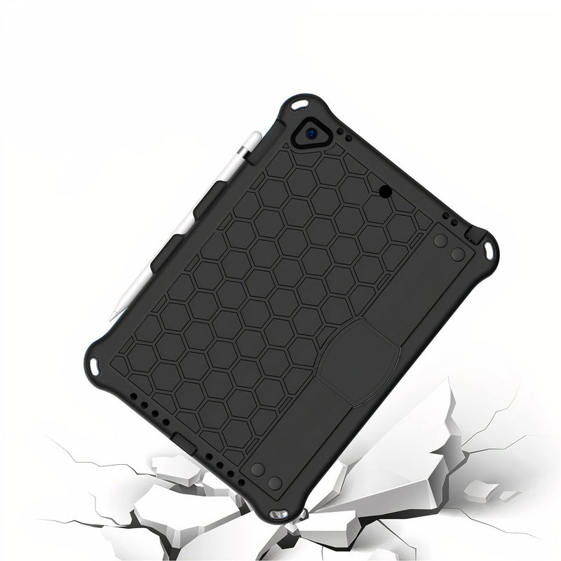 Hard foam iPad shell with malleable support handle