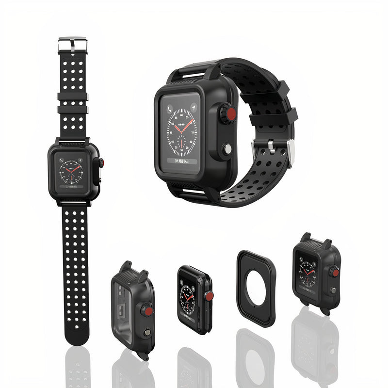 Waterproof silicone case with sport strap for Apple Watch