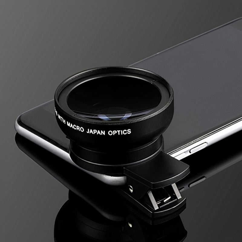 2-in-1 macro and wide angle phone lens to clip on