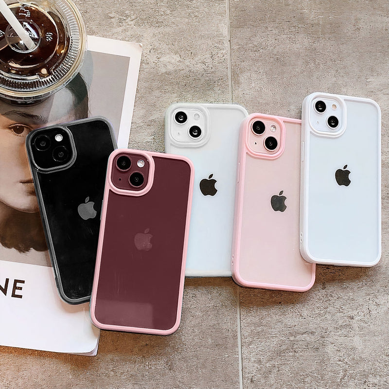 Candy-colored transparent shell with rounded edges for iPhone