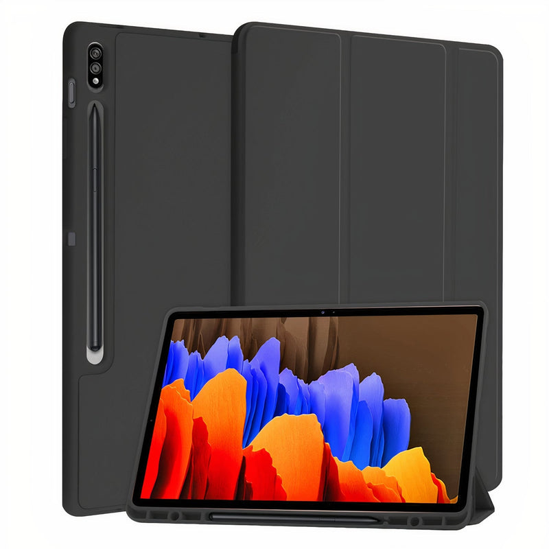 Smart folding case with pen holder and flap for Galaxy Tab S