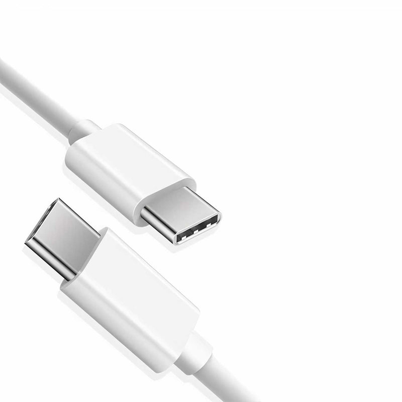 White USB-C to USB-C fast charging cable