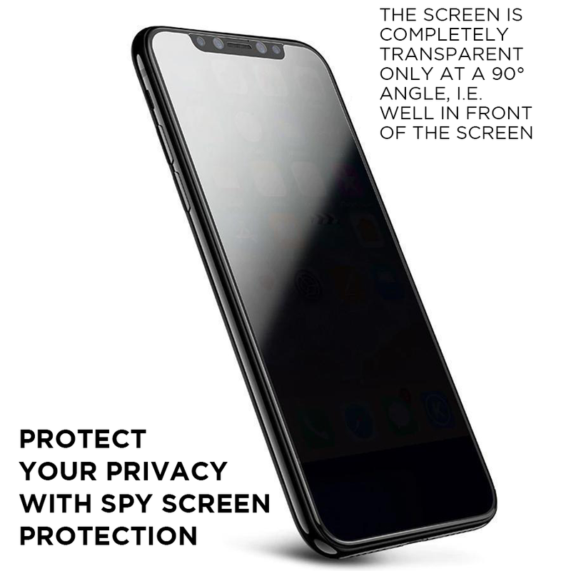 Sleek Black Rimmed Anti-spy Tempered Glass iPhone Screen Protector