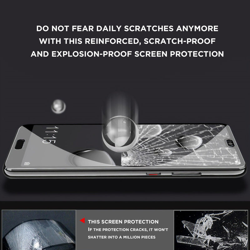 Curved Black Rimmed Tempered Glass Huawei P Screen Protector