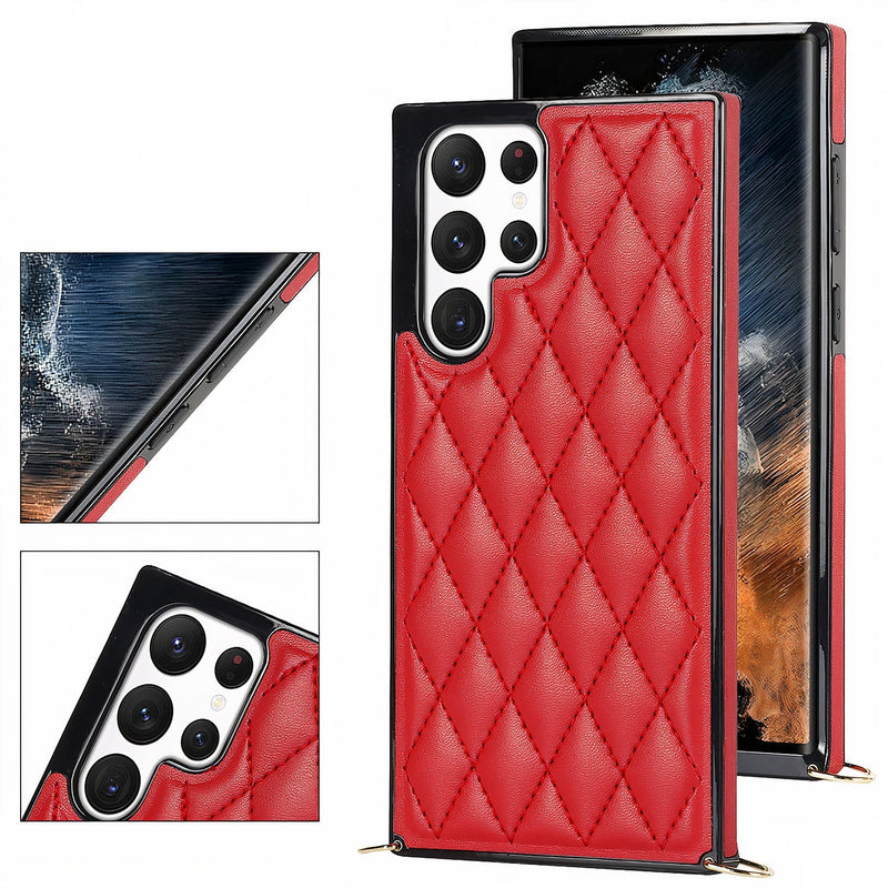Samsung Galaxy Note case with luxurious quilted effect and refined strap