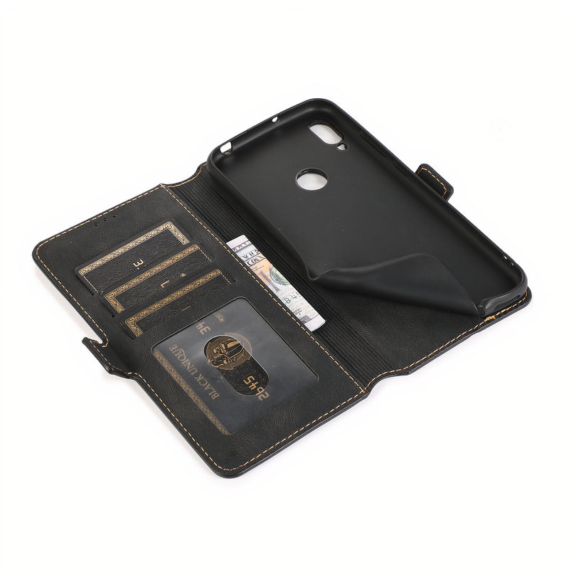 Classic leatherette flip case with card holder for Huawei Y