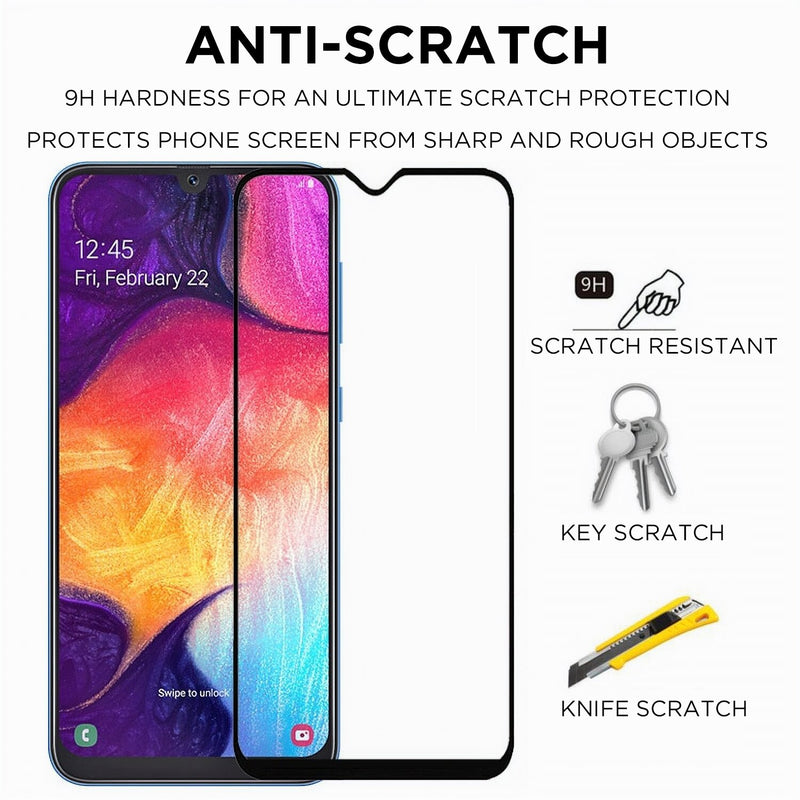 Black Rimmed Tempered Glass Samsung Galaxy A Screen Protector