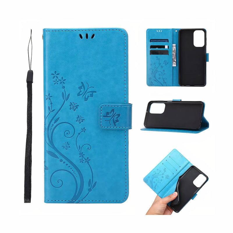 Shiny leatherette case with card holder and strap for Samsung Galaxy M