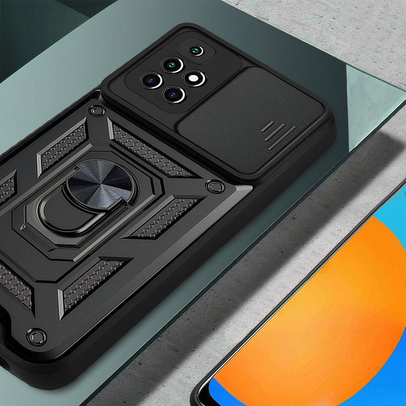 Shockproof armor case with sliding camera protection for Xiaomi Redmi