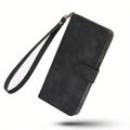 Leatherette flip case with card holder and strap for Huawei Y