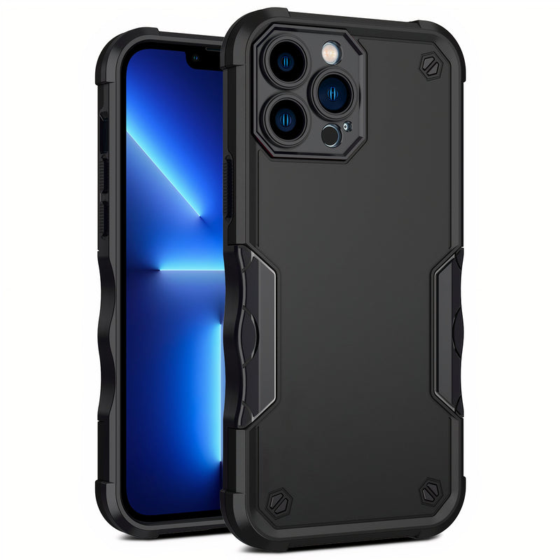 Robust metallic armored case with rounded edges for iPhone