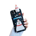 Smooth-edged case with card holder and 3D Christmas character for iPhone