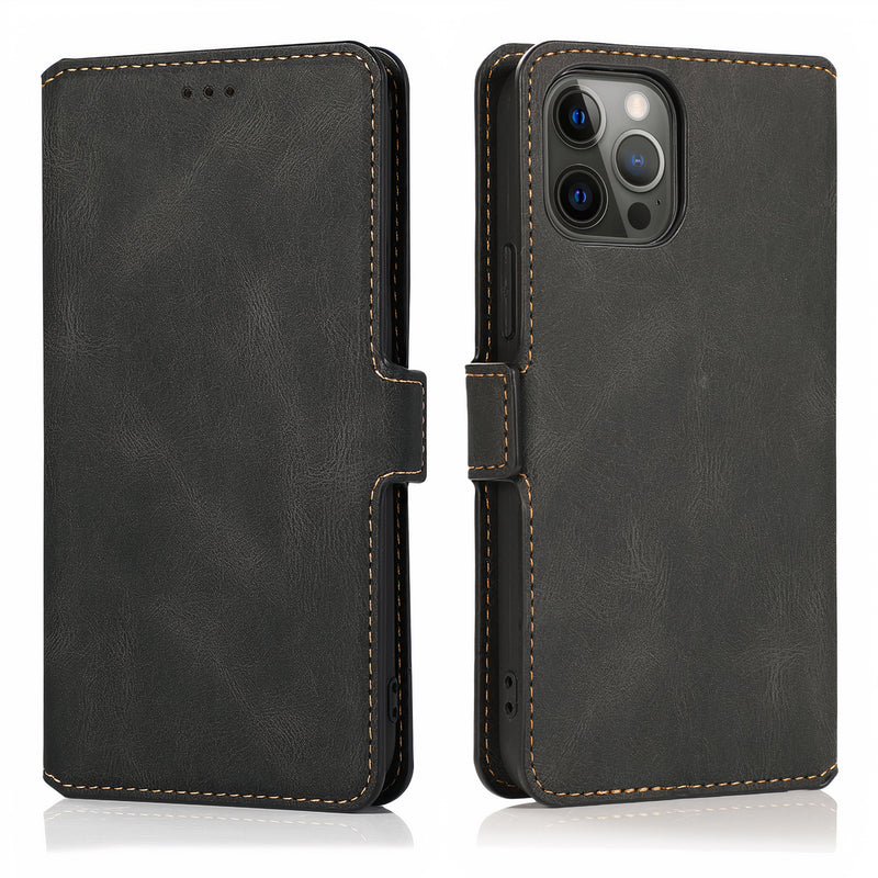 Classic leatherette flip case with card holder for iPhone