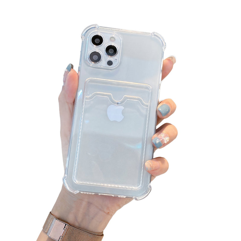 Semi-opaque glossy iPhone case with card holder