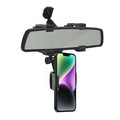 Phone holder for rear view mirror