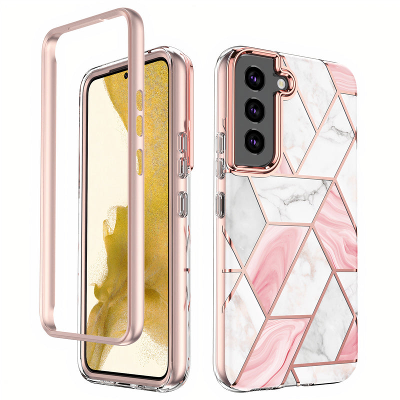 Pink and gold marble geometric two-piece shell for Samsung Galaxy Note