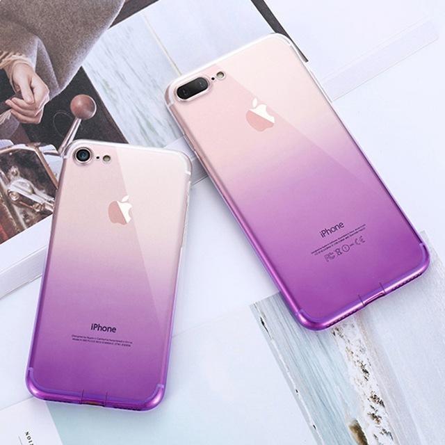 coque iphone transparente dégradé  violet